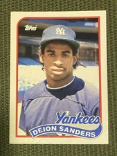 DEION SANDERS 1989 Topps Traded #110T ROOKIE RC NY Yankees Baseball Card