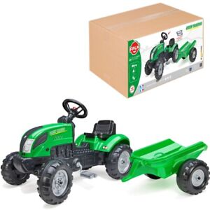 FALK Green Pedal Tractor + Trailer and Horn from 2 Years
