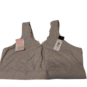 Neu mit Etikett - Fruit Of The Loom Damen-Bralette 4XL grau bügellos hinten glättend - Bild 1 von 10