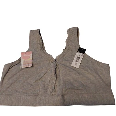 NUEVO CON ETIQUETAS-Bralette suavizante de espalda gris 4XL Fruit Of The Loom para mujer Foto 1 de 4