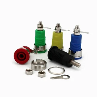 10 Pcs 5 Color Nylon Safety 4mm Banana Female Test Socket Binding Post Connector - Image 1 of 4