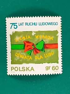 Polska 60GR 75 Lat Ruchu Ludowego Poland Single Stamp - Bild 1 von 2