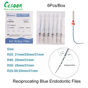 6 Stck. Dental Säbel Endodontisch Blau Feilen Niti R25 R40 R50 21 mm/25 mm/31 mm - Bild 1 von 21