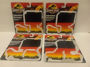 Set 4 dinosauri in metallo pressofuso Jurassic Park Kenner Park dorso carta originale - Foto 1 di 2