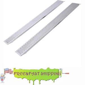 1 Pair Aluminum Ramps Lightweight Loading Ramps 880lbs Capacity ATV Ramps - Picture 1 of 9