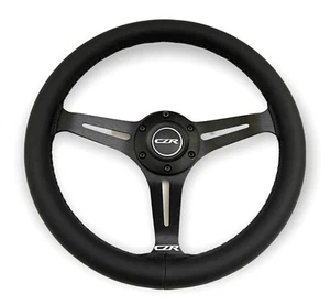 CZR Racing Steering Wheel 330mm Leather Black Stitch - Picture 1 of 1