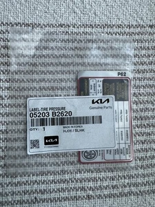 05203 B2620 OEM BRAND NEW KIA TIRE PRESSURE LABEL - Picture 1 of 1