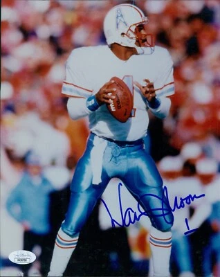 Warren Moon Houston Oilers Signed 8x10 Glossy Photo JSA Authenticated - Image 1 of 2