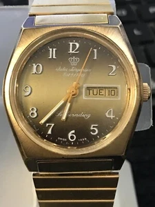 JULES JURGENSEN 36mm Swiss Golden Day/Date Automatic Men's Watch, Run (Lot2496) - Picture 1 of 10