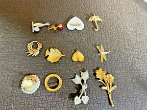 Lot of 12 Brooch's, Assorted Designs and Colors - Picture 1 of 4
