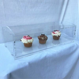 1 Tier Acrylic Bakery Pastry Display Case Cabinet Cakes Donuts Cupcakes Pastries - Picture 1 of 1