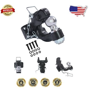 Durable 8-Ton Pintle Hook Hitch with Secure Spring-Loaded Arm and Hitch Ball - Bild 1 von 9