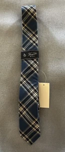 Original Penguin Mens Slim Tie 100 % Cotton Navy Blue Geometric NWT MSRP $55.00 - Picture 1 of 6