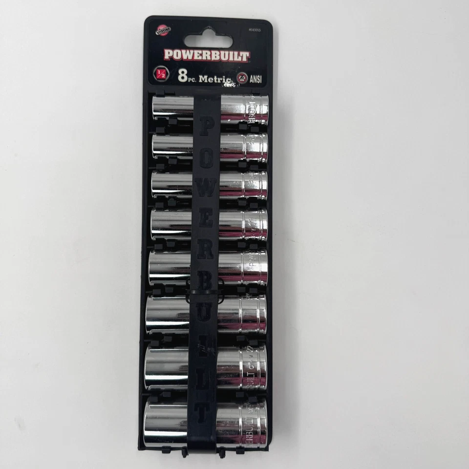 8 Piece 1/2 Inch Drive Metric 6 Point Deep Socket Set - 640055 NOS - Image 1 of 4