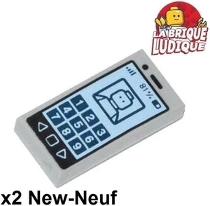 Lego 2X Piastre Decorate 1X2 Smartphone Telefono Cellulare Minifigure 3069PB0304 - Picture 1 of 1