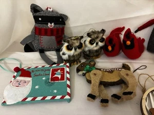 10 Stück Weihnachtsschmuck rustikal Wald Filz Eule Maus Eule Hirsch - Bild 1 von 11