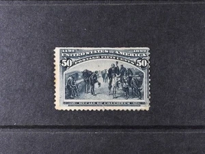 USA Scott # 240 Fine Most OG Hinged SE Small Tear 50c Columbia Stamp Cat $450 - Picture 1 of 2