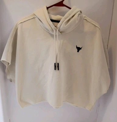 Sudadera con capucha de entrenamiento recortada sin mangas Under Armour Project Rock para mujer L grande Foto 1 de 4