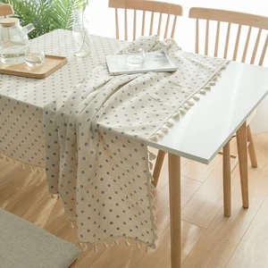 Daisy Print Tablecloth Polyester Cotton Tablecloth Charming Table Protection - Picture 1 of 28