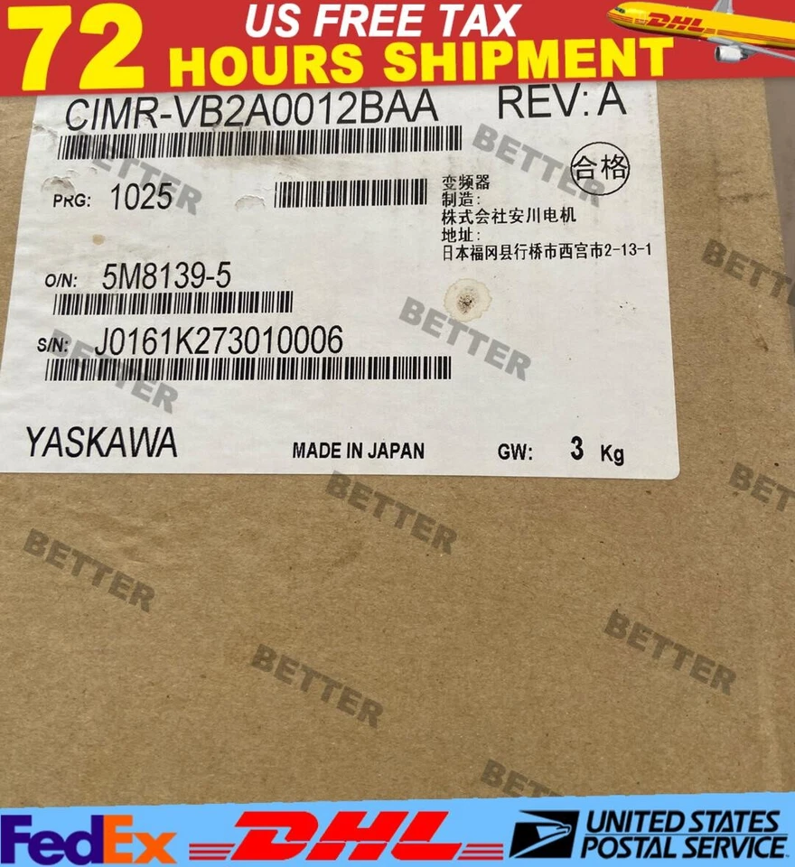 NEW YASKAWA Inverter CIMR-VB2A0012BAA 2.2KW 220V - Image 1 of 1