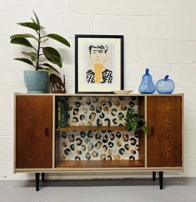 Mid Century Bookcase Book Shelf Cupboard Sideboard Display Storage Unit Teak - Image 1 of 4