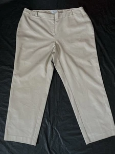 Charter Club Womens Size 18W Tan Solid Curvy Fit Trouser Pants - Picture 1 of 9