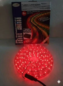 TUBO LUMINOSO LED 6mt Rosso | 216 Luci IP44 Esterno Controller 8 giochi NUOVO - Foto 1 di 4