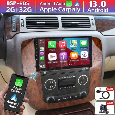 9'' Android 13 Carplay Car Stereo Radio GPS Navi For GMC Yukon XL 1500 2007-2014 - Image 1 of 4