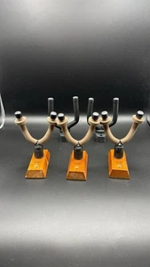 3 String Swing Guitar Wall Hangers Oak Finish + 2 Guitar Bass Ukelele Stand. SET - Picture 1 of 9