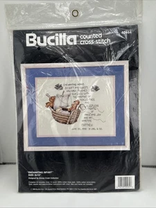 Bucilla Cross Stitch Kit Enchanting Infant #40464 Birth Announcement 9x12 New 19 - Picture 1 of 7