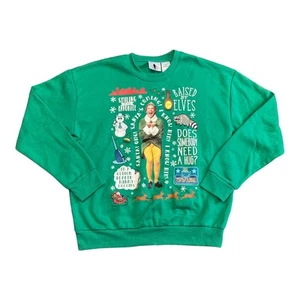 Elf Kid's Long Sleeve Talking Graphic Print Soft Holiday Print Sweatshirt - Picture 1 of 3