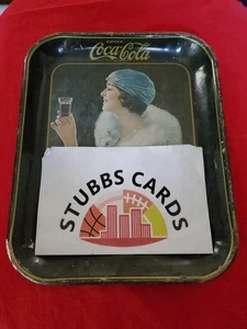 Vassoio da portata vintage Coca Cola Cola anni 20 flapper donna metallo 13x10 - Foto 1 di 3