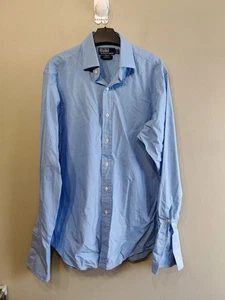 Camisa Polo Ralph Lauren Azul Regent Calce Clásico 15.5 34 Hong Kong Puño Francés - Imagen 1 de 9