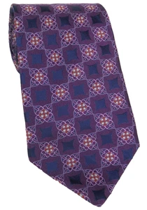 Cremieux Handmade 100% Silk Tie Woven Purple/ Multicolor 3 1/2" x 58" USA - Picture 1 of 6