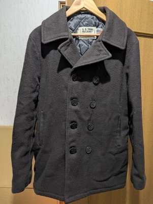 Schott Pea Coat 740N Wool Jacket Brown Size 40 Made in USA Vintage Outerwear - Image 1 of 4