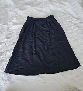 Crew Clothing Midi Skirt Size 8 Navy Blue 100% Lyocell - Picture 1 of 1