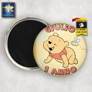 calamita magnete personalizzato WINNIE THE POOH PERSONALIZZATO festa PARTY - Picture 1 of 1