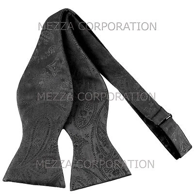 Nueva pajarita para hombre 100 % poliéster cachemira formal autoatada solo gris oscuro Foto 1 de 2