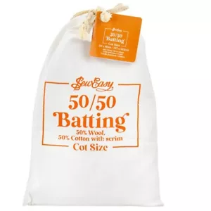 Batting Cot size 50% wool, 50% cotton with scrim needle punched - Sew Easy - Picture 1 of 1