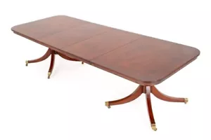 Regency Dining Table - Mahogany 2 Pedestal Period Antique - Picture 1 of 21