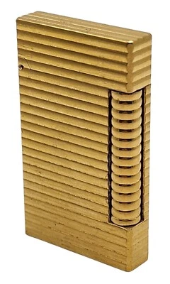 Encendedor acanalado vintage ST DUPONT chapado en oro de 24kt PARÍS Francia - Imagen 1 de 4