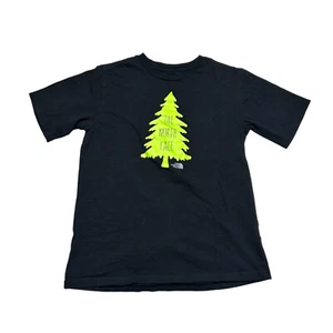 The North Face Shirt Boys Large 14/16 Black Neon Green Christmas Tree Graphic - Picture 1 of 8