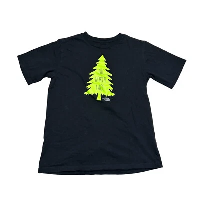 The North Face Shirt Boys Large 14/16 Black Neon Green Christmas Tree Graphic - Image 1 of 4