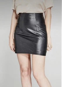 Nueva Minifalda Guess Marciano Cuero Cordero Negro Lápiz M 6 Otoño Grapa - Imagen 1 de 8