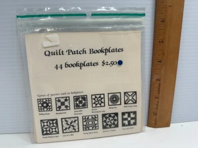 VTG New Old Stock Quilt Patch Bookplates For Books 44 World without End Foto 1 de 4