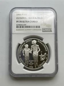 1995 P $1 Paralympics Olympics Track & Field NGC PF70 Ultra Cameo  - Picture 1 of 4