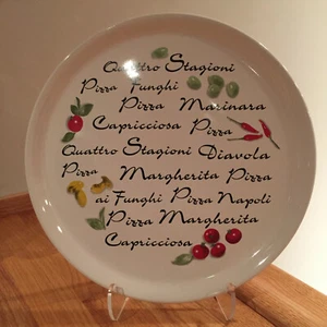 Gibson Everyday China 13 Pizza Serving Platter Tomatoe Pepper Olive Mushroom NEW - Picture 1 of 10