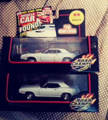Road Champs Muscle Car LOTE DE 2 1970 Plymouth Hemi Cuda 1/43 Foto 1 de 4
