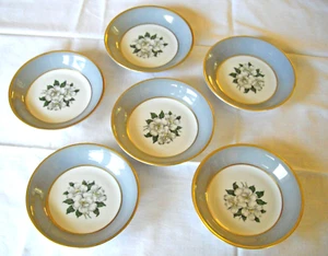 Princess China Tru-Tone MAGNOLIA Gris 5 3/8” Fruteros ~ Juego de 6 ~ - Imagen 1 de 10