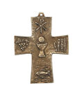 Wandkreuz Symbol-Kreuz 10 cm Bronze Erstkommunion Geschenk Kreuz 